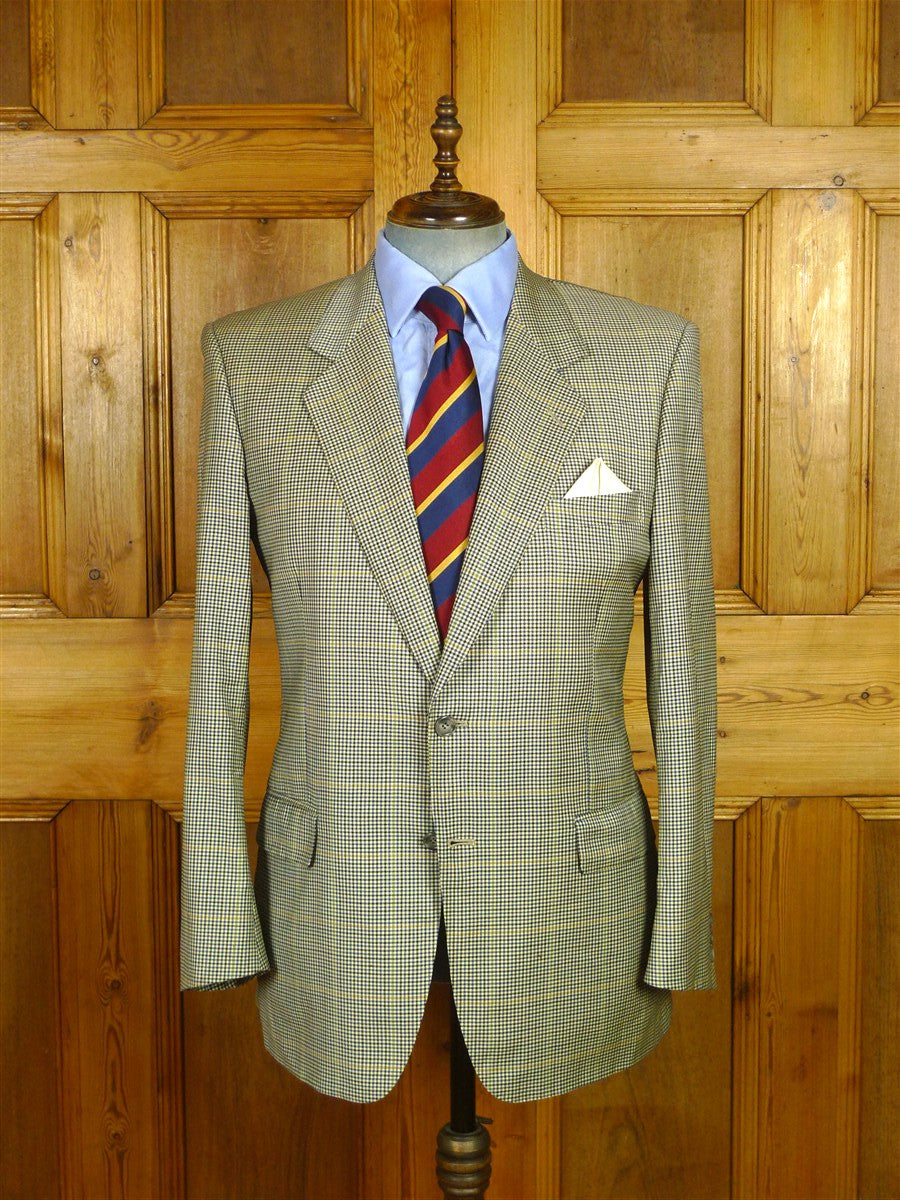 26/0715 vintage gieves & hawkes savile row gun check super 100s wool sports jacket blazer 42 regular