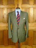 26/0714 vintage gieves & hawkes savile row green gun check wool sports jacket blazer 44 regular