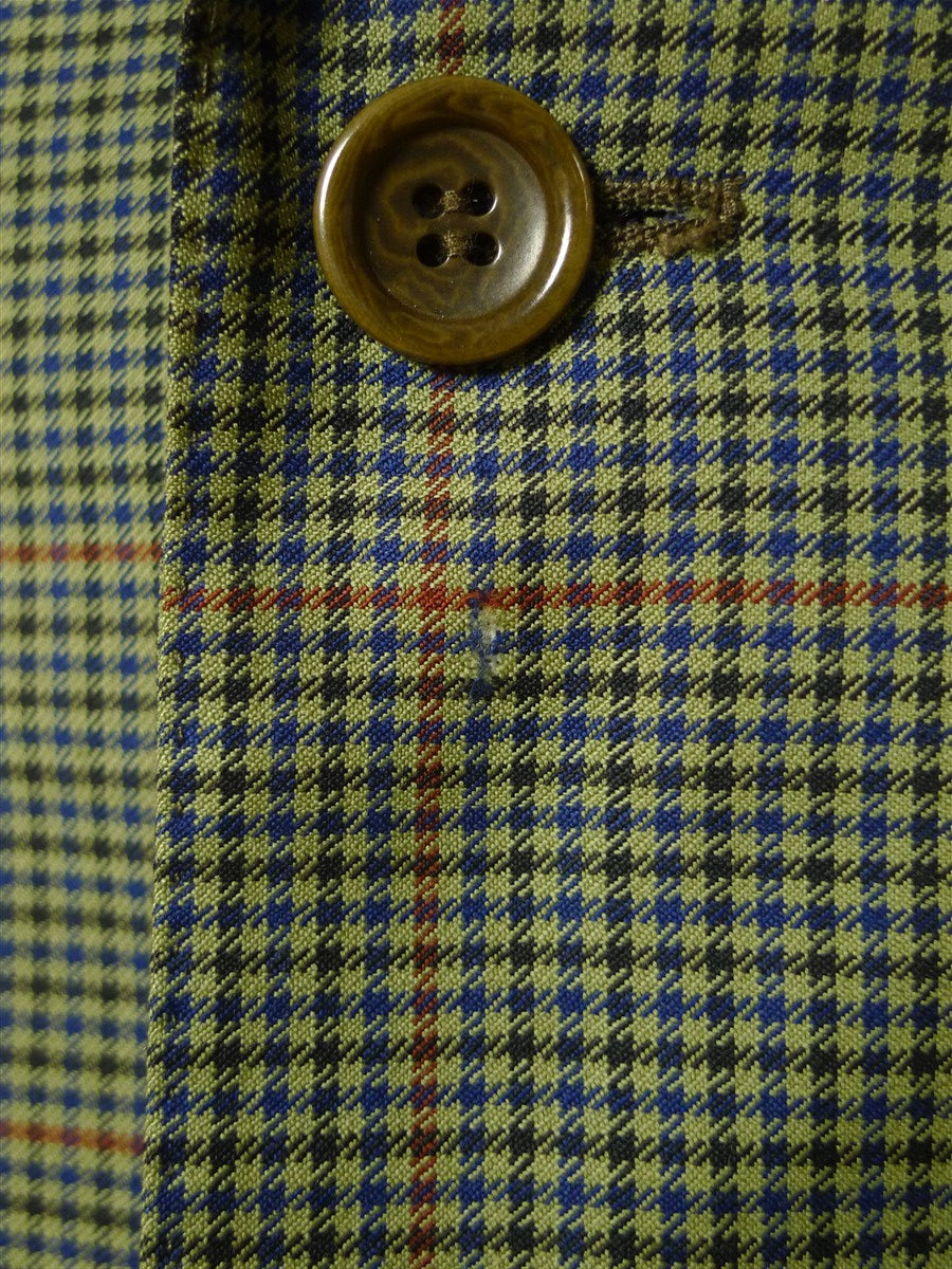 26/0714 vintage gieves & hawkes savile row green gun check wool sports jacket blazer 44 regular