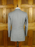 26/0727 near immaculate 2002 anderson & seheppard savile row bespoke grey pin-stripe worsted wool 3-piece suit 38-39 regular