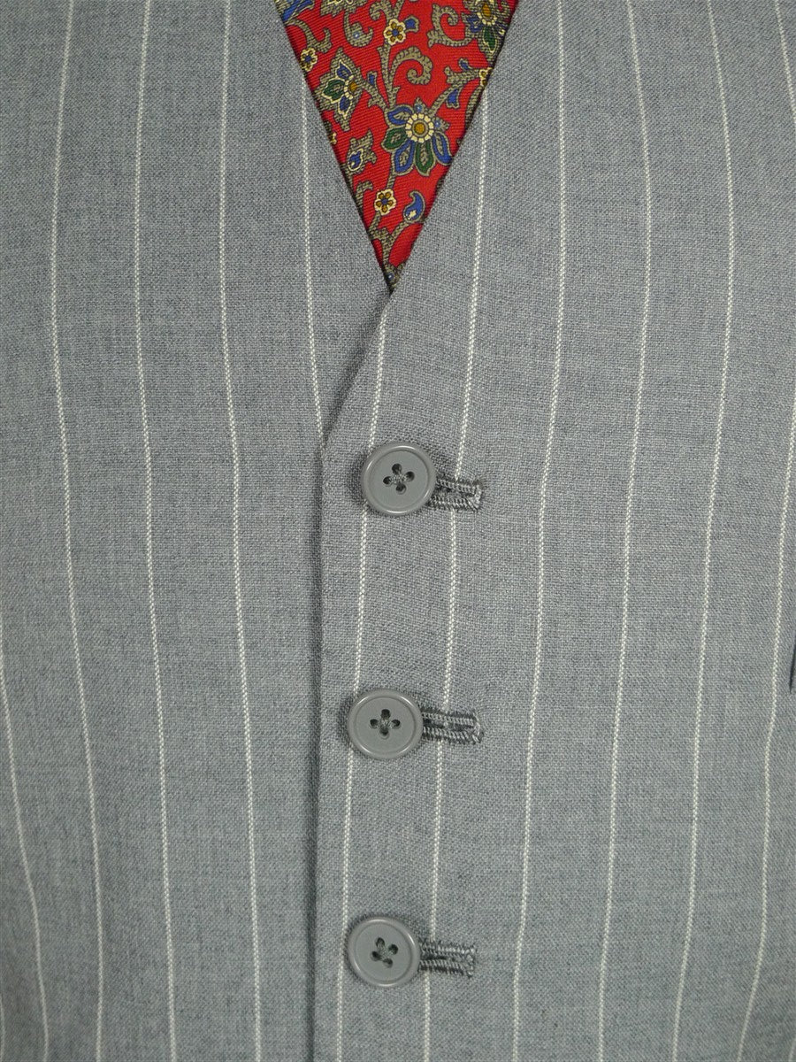 26/0727 near immaculate 2002 anderson & seheppard savile row bespoke grey pin-stripe worsted wool 3-piece suit 38-39 regular