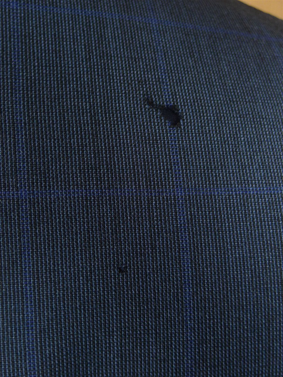26/0728 vintage 1998 anderson & sheppard savile row bespoke blue wp check wool worsted suit 39 regular