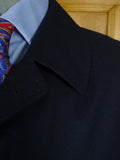 26/0721 immaculate loro piana wool navy blue full-length raglan coat overcoat 46