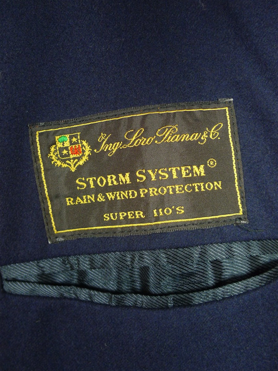 26/0721 immaculate loro piana wool navy blue full-length raglan coat overcoat 46