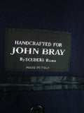 26/0721 immaculate loro piana wool navy blue full-length raglan coat overcoat 46