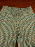 26/0729 immaculate vintage bespoke tailored brown / green shepherds check button-fly tweed trouser 32