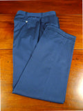 26/0732 immaculate 1995 anderson & sheppard savile row bespoke teal blue herringbone wool trouser 30-34