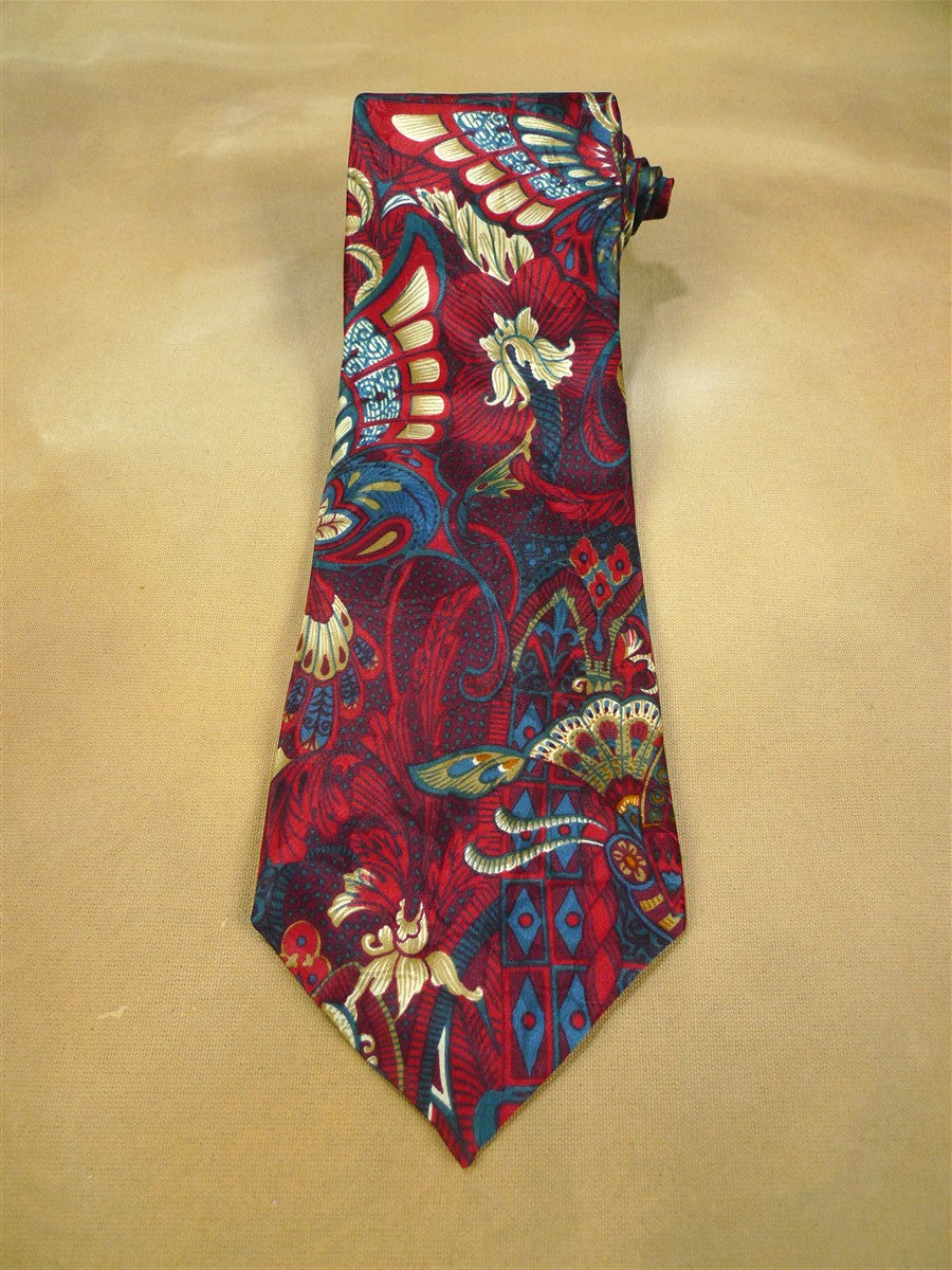 26/0767 immaculate christian dior red gold 100% silk tie
