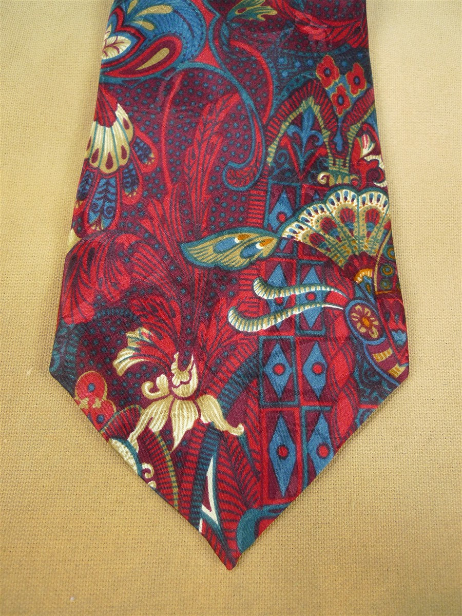 26/0767 immaculate christian dior red gold 100% silk tie