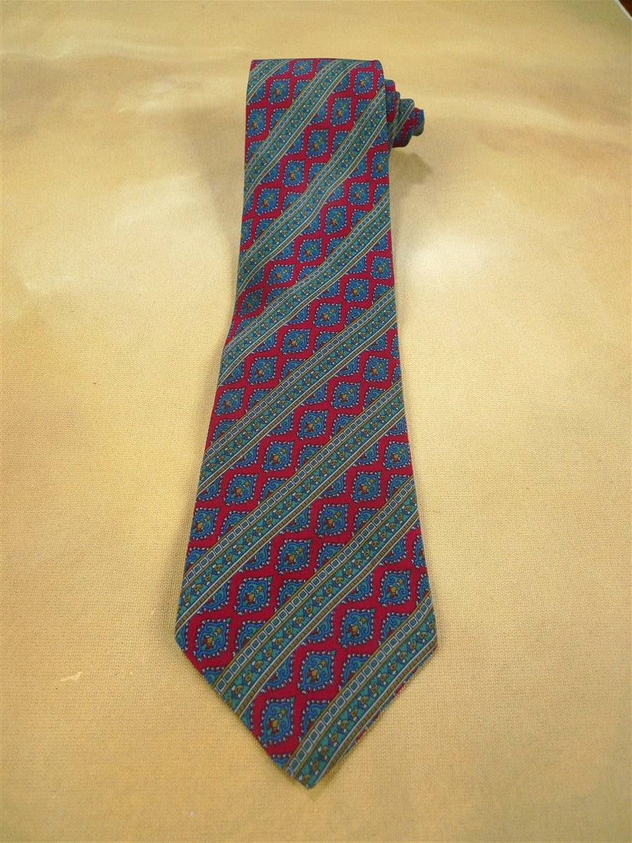 26/0765 christian dior red blue green 100% silk tie