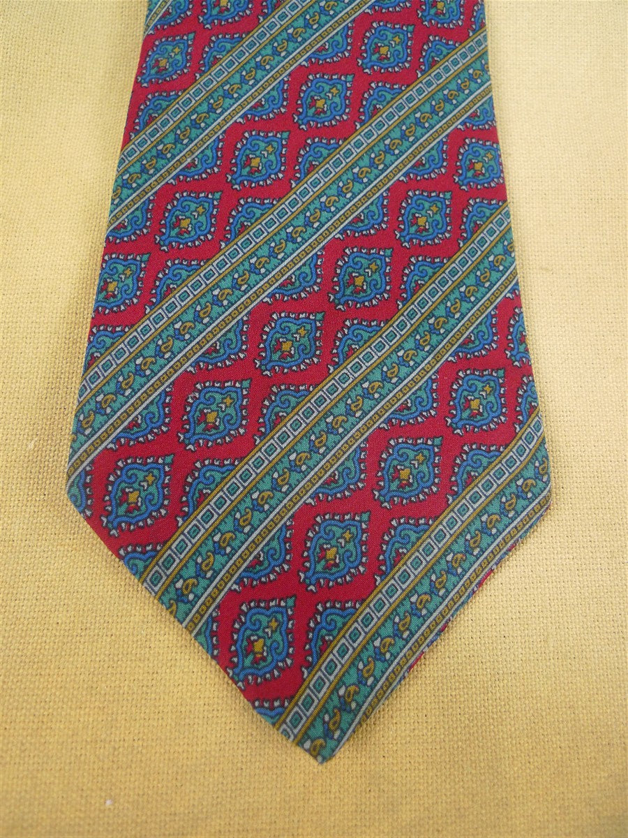 26/0765 christian dior red blue green 100% silk tie