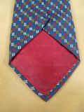 26/0783 immaculate christian dior teal red gold 100% silk tie
