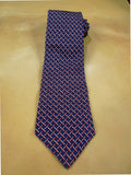 26/0749 immaculate turnbull & asser navy blue red silver 100% silk tie