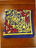 26/0745 immaculate versace gold navy blue 100% silk pocket square