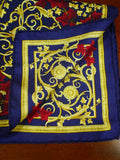 26/0745 immaculate versace gold navy blue 100% silk pocket square