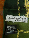 26/0741 immaculate turnbull & asser Jermyn St. green gold 100% silk pocket square