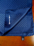 26/0738 immaculate turnbull & asser Jermyn St. navy blue polka dot 100% silk pocket square