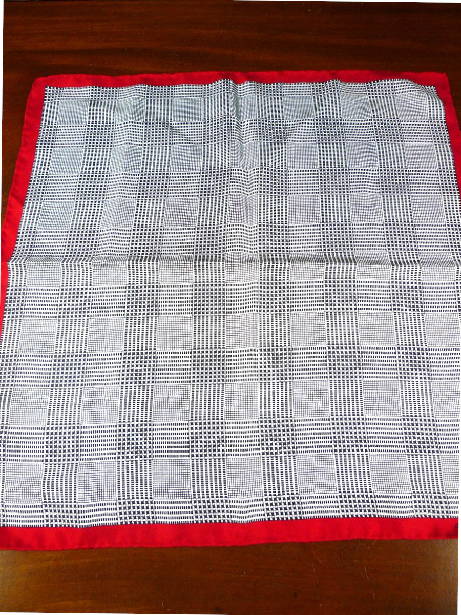 26/0737 immaculate turnbull & asser Jermyn St. cream red 100% silk pocket square