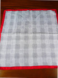 26/0737 immaculate turnbull & asser Jermyn St. cream red 100% silk pocket square
