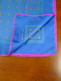 26/0740 immaculate turnbull & asser Jermyn St. blue green 100% silk pocket square