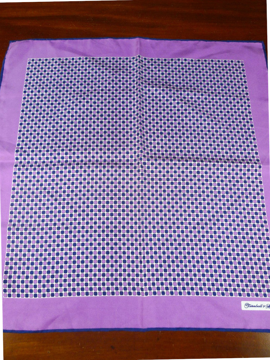 26/0739 immaculate turnbull & asser Jermyn St. purple blue 100% silk pocket square
