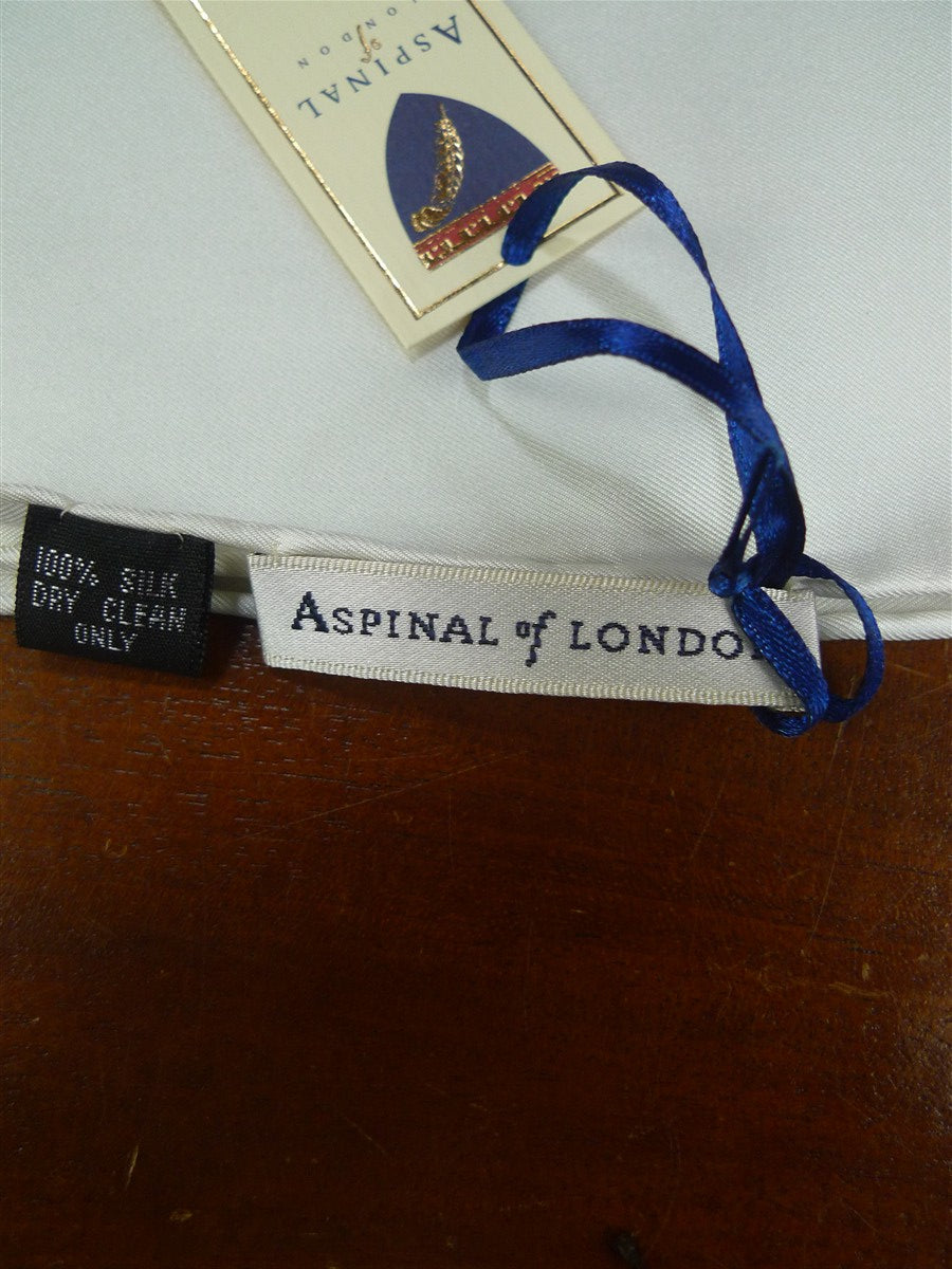 26/0746 new with tags/boxed Aspinal of london cream 100% silk pocket square