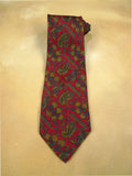 26/0782 immaculate christian dior red paisley pattern 100% silk tie