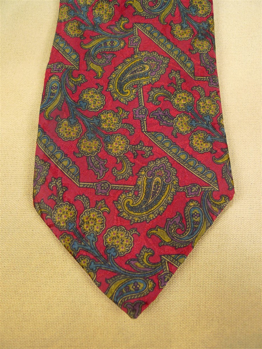 26/0782 immaculate christian dior red paisley pattern 100% silk tie
