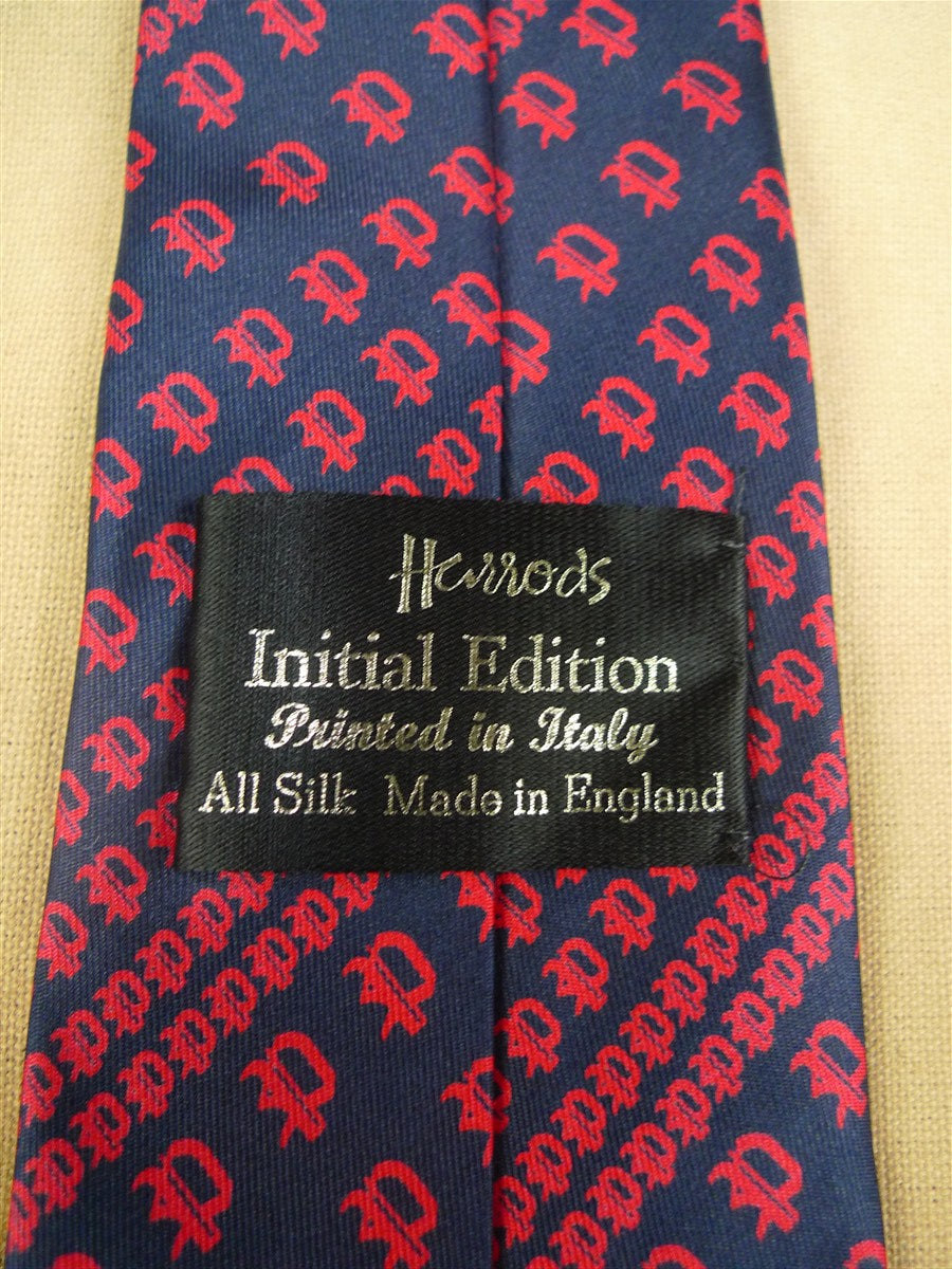 26/0766 immaculate Harrods black red 100% silk tie