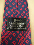 26/0766 immaculate Harrods black red 100% silk tie