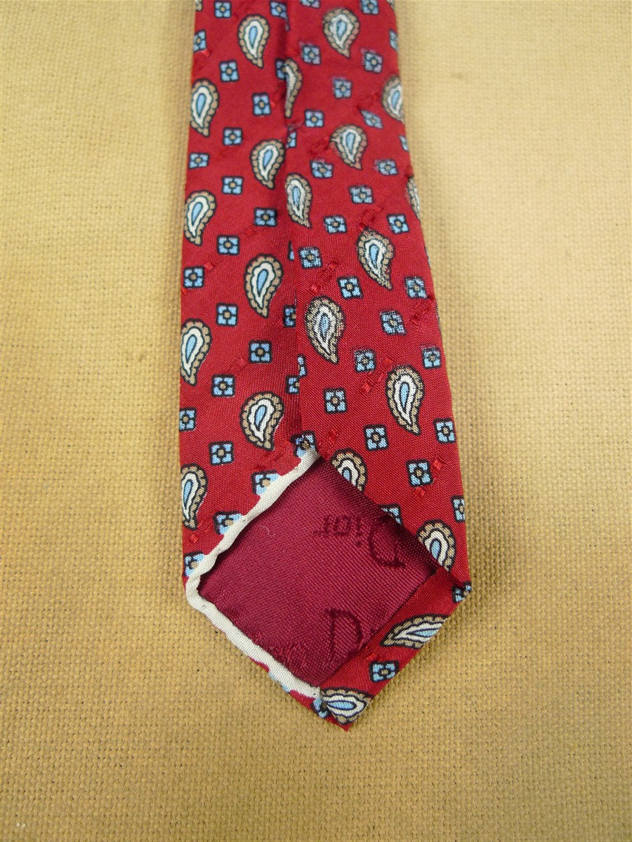 26/0769 christian dior red paisley pattern 100% silk tie