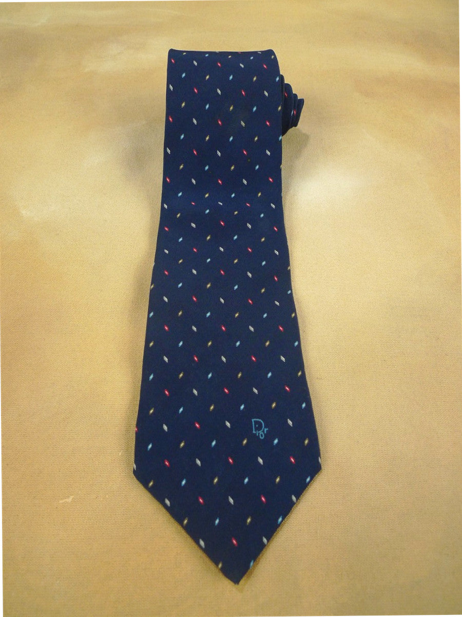26/0784 immaculate christian dior blue red 100% silk tie