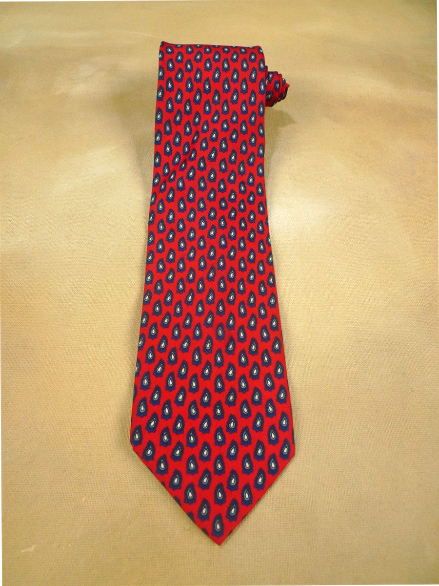 26/0753 hilditch & key red blue paisley pattern 100% silk tie