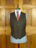 26/0758 vintage ralph lauren purple label brown wool & cashmere rope-stripe 3-piece suit 40 regular