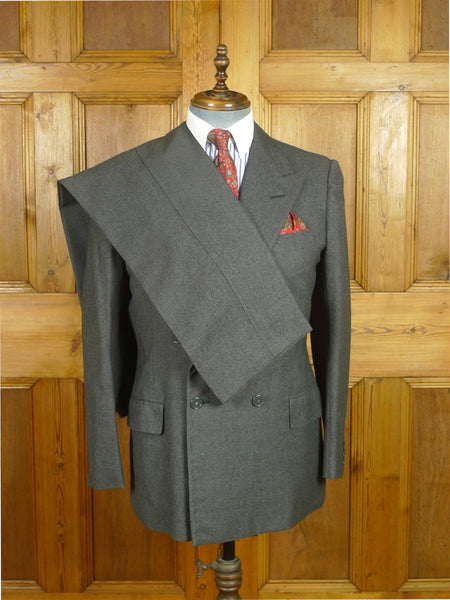 26/0759 vintage 1975 norton & sons savile row bespoke grey worsted flannel d/b suit 39 short to regular