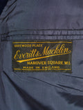 26/0761 beautiful 1950s 1960s vintage savile row bespoke blue velvet d/b shawl dinner / smoking jacket 40 short