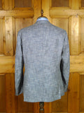 26/0764 near immaculate walker slater italian linen wool cotton blue / grey puppytooth patch pocket blazer sports jacket 47 regular