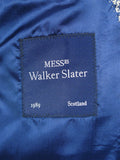 26/0764 near immaculate walker slater italian linen wool cotton blue / grey puppytooth patch pocket blazer sports jacket 47 regular