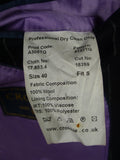 26/0760 immaculate crombie black worsted flannel chalk-stripe suit 40 short