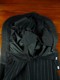 26/0760 immaculate crombie black worsted flannel chalk-stripe suit 40 short