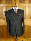 26/0763 immaculate chester barrie black 3-piece pin-stripe wool suit 40 short