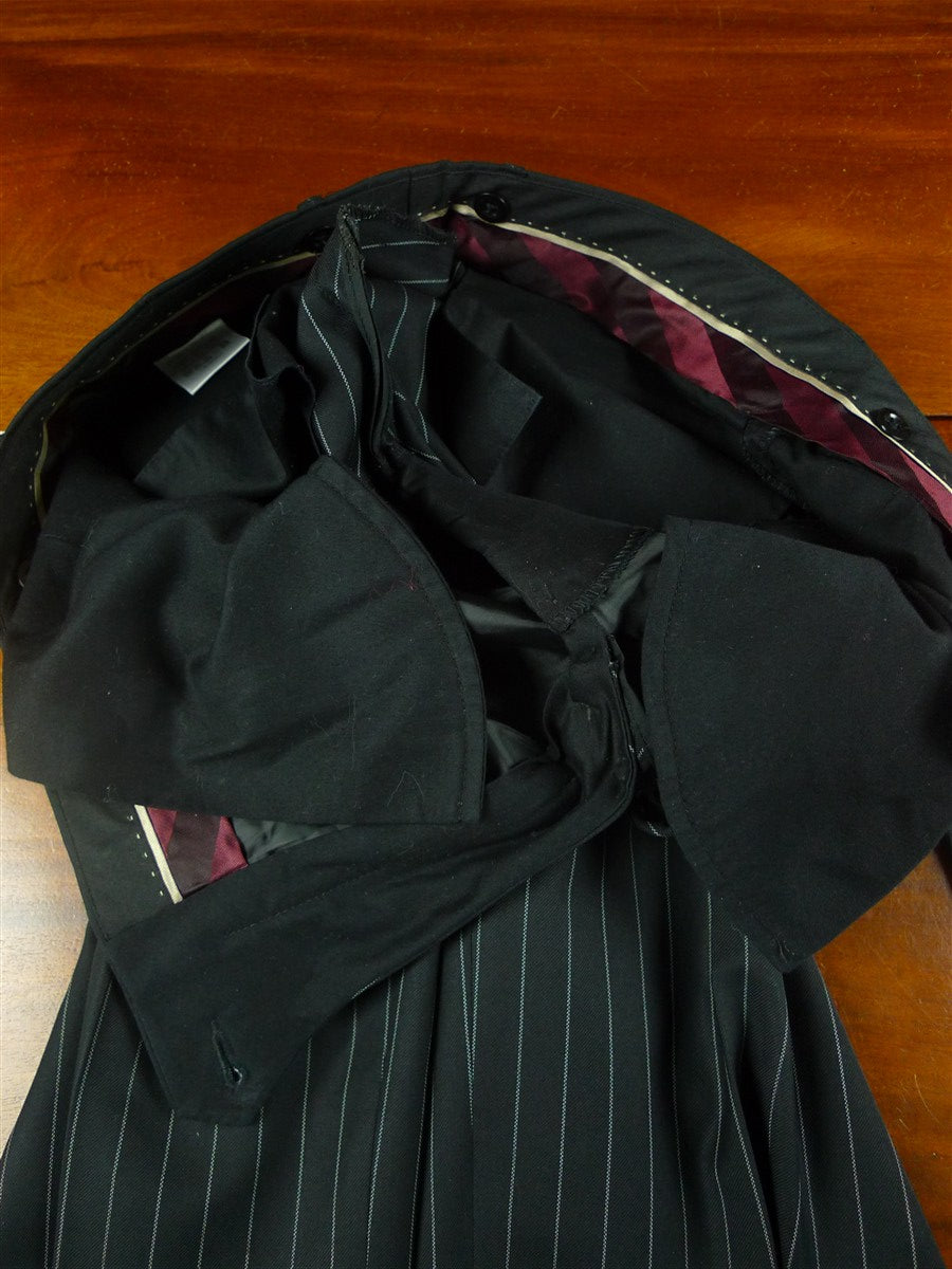 26/0763 immaculate chester barrie black 3-piece pin-stripe wool suit 40 short