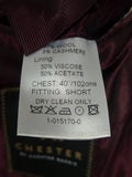 26/0776 immaculate chester barrie grey & blue glen check wool & cashmere suit 40 short