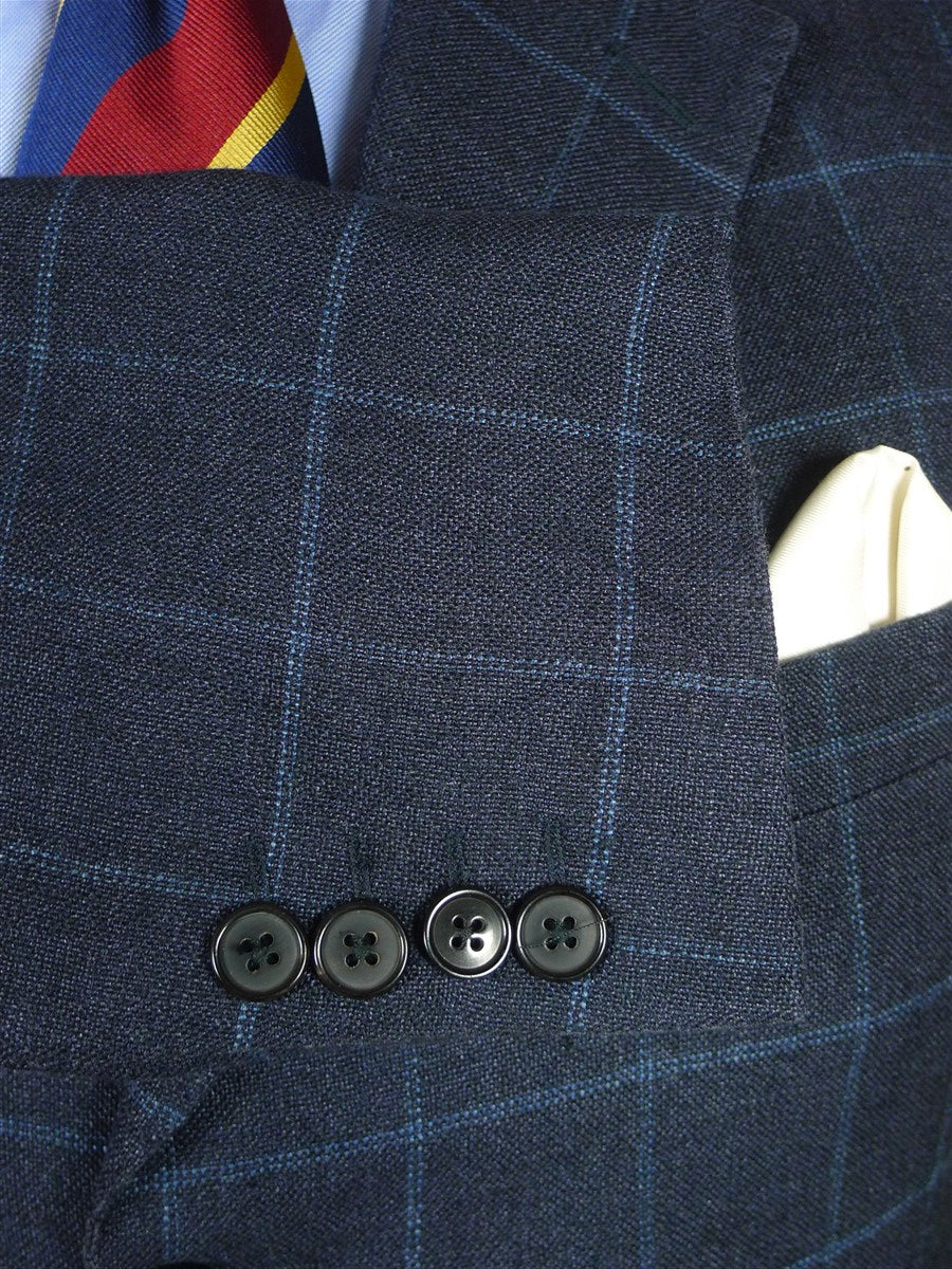 26/0777 immaculate gieves & hawkes savile row silk linen wool blue wp check sports jacket blazer 43-44 long