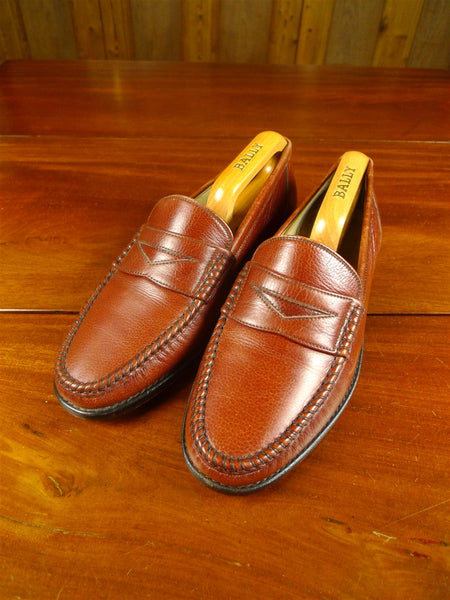 26/0779 near immaculate bally of switzerland brown leather loafer shoe w/ trees uk 8 E