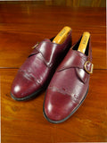 26/0780 near immaculate bally of switzerland mahogany red leather monk strapshoe w/ trees uk 8