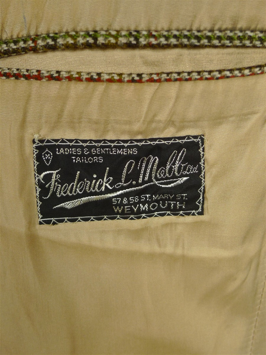 26/0789 vintage bernard weatherill heavyweight brown glen check tweed hacking jacket w/ ghillie collar 40 regular