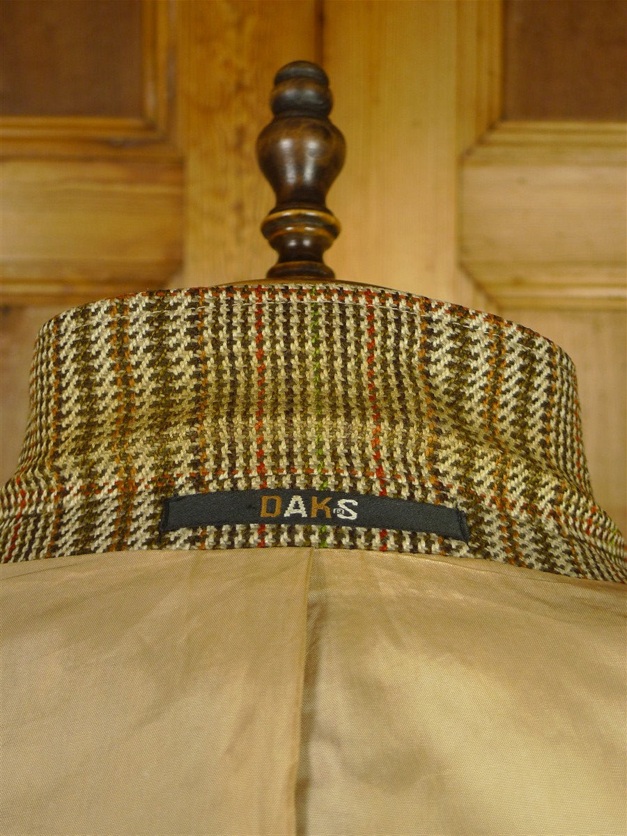 26/0789 vintage bernard weatherill heavyweight brown glen check tweed hacking jacket w/ ghillie collar 40 regular