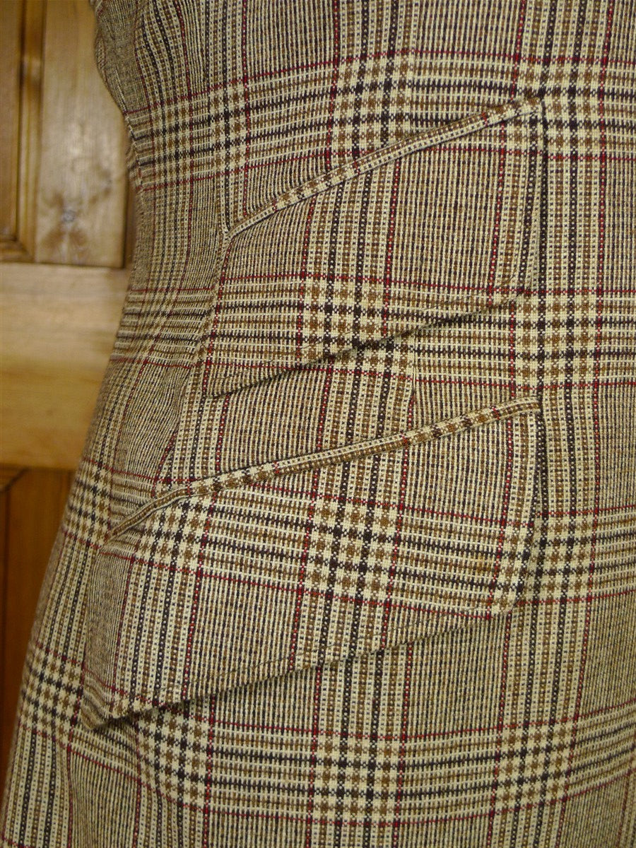 26/0795 superb vintage british thornproof twist brown glen check tweed hacking jacket 38 regular