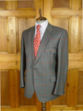 26/0790 immaculate vintage irish blue / green gun check shooting style tweed country sports jacket 46 regular